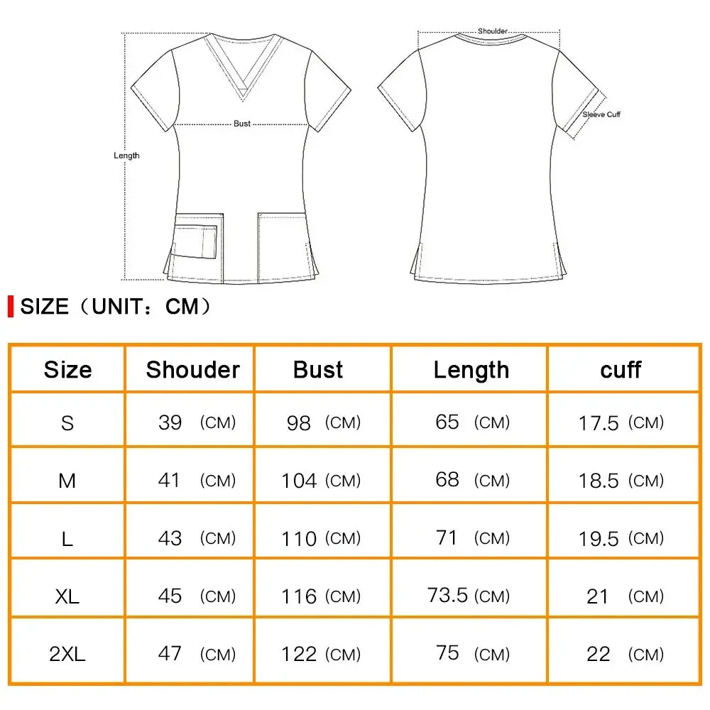 HC - Women’s Scrub Top: 2024 classic fit, 100% cotton, floral print, V-neck for nurses