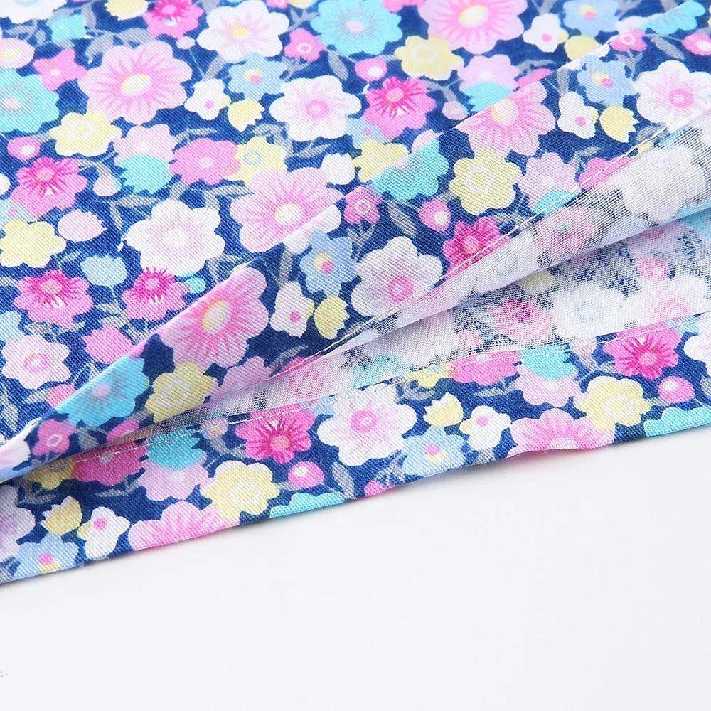 HC - Women’s Scrub Top: 2024 classic fit, 100% cotton, floral print, V-neck for nurses