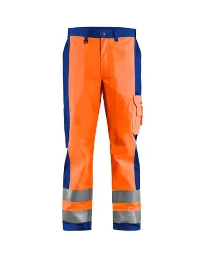 High Visibility Work Trousers by Blaklader with Multiple Pockets (PolyCotton) - Style 1583