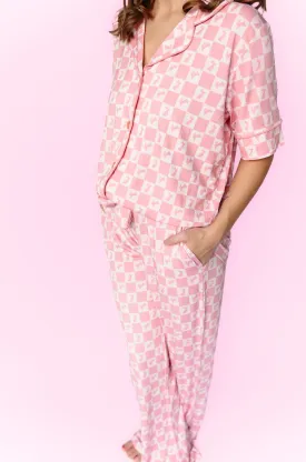 Hoppity Blush Checkers Women’s Relaxed Flare Dream Set