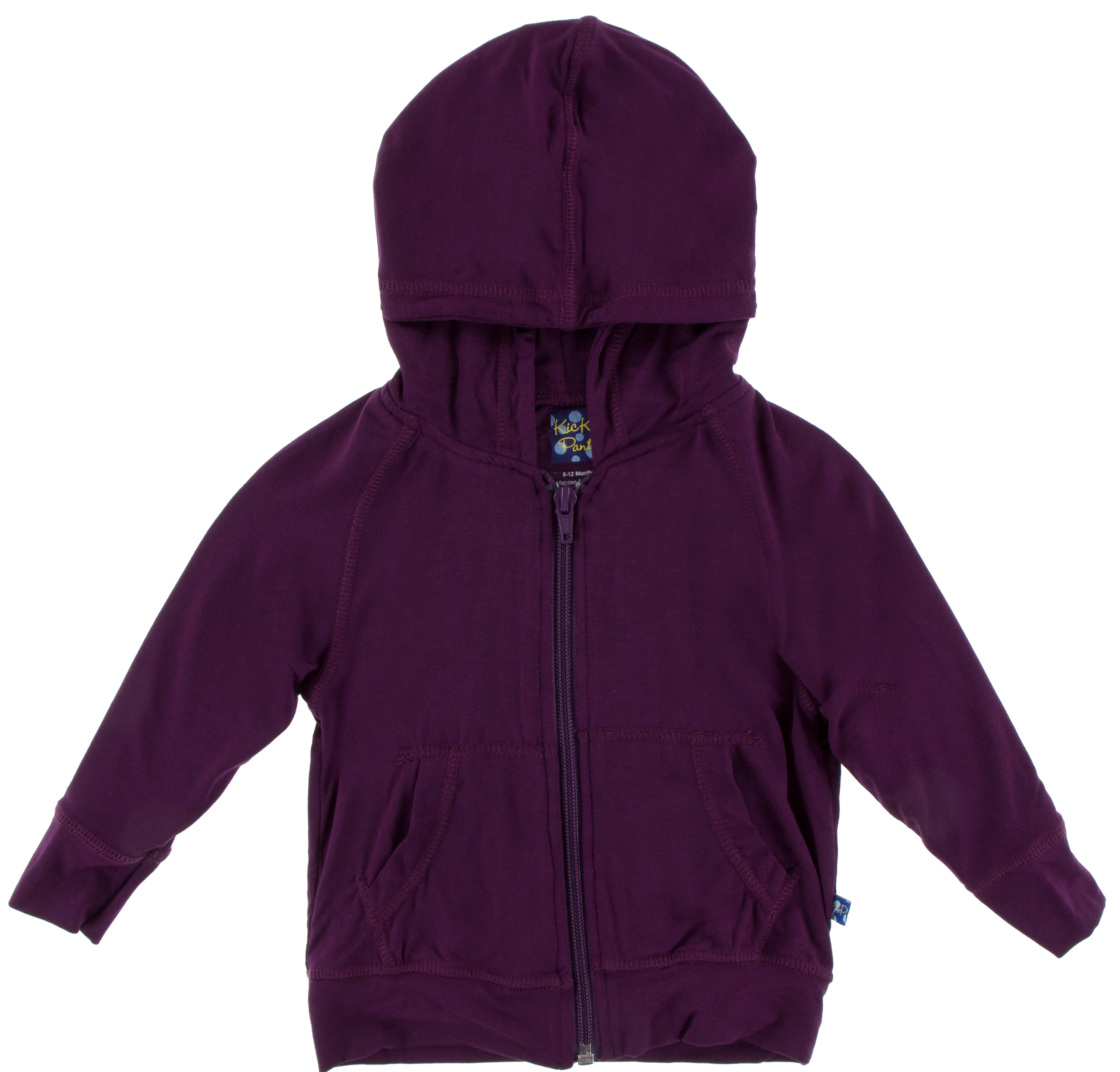 KicKee Pants Solid Wine Grapes Lightweight Zip Front Hoodie