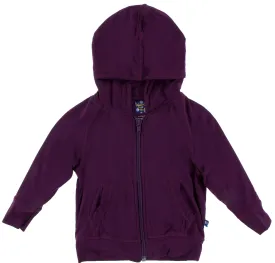 KicKee Pants Solid Wine Grapes Lightweight Zip Front Hoodie