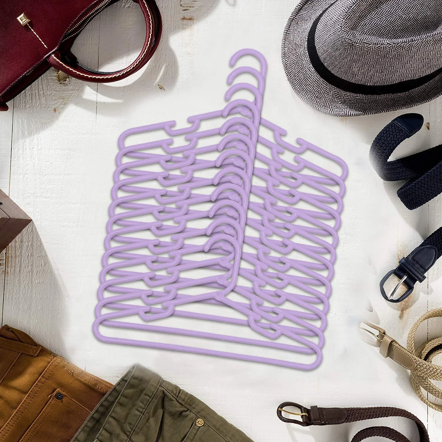 Kuber Industries Plastic 12 Pcs Baby Hanger Set for Wardrobe (Purple)-CTKTC25971