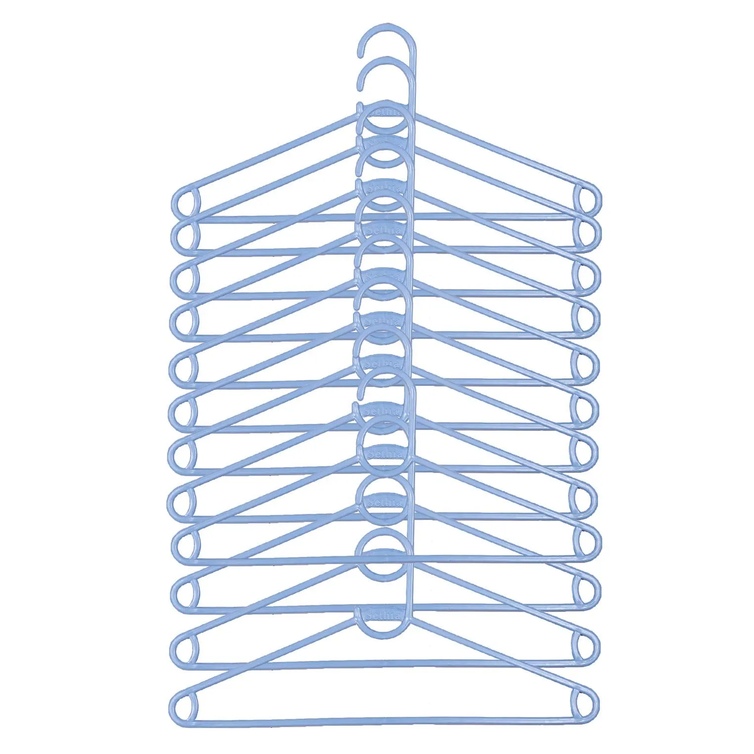 Kuber Industries Silky Hnager Plastic 12 Pieces Hanger Set for Wardrobe (Purple), CTKTC6799