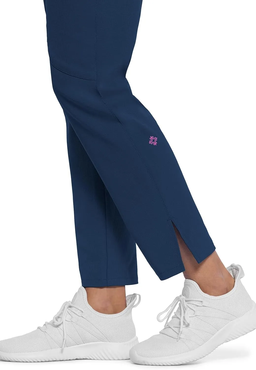 Med Couture Scrub Pant for Women Mid Rise Drawstring Tapered Leg - Missy Fit Cargo Pant with Rib-Knit Waistband - MC101