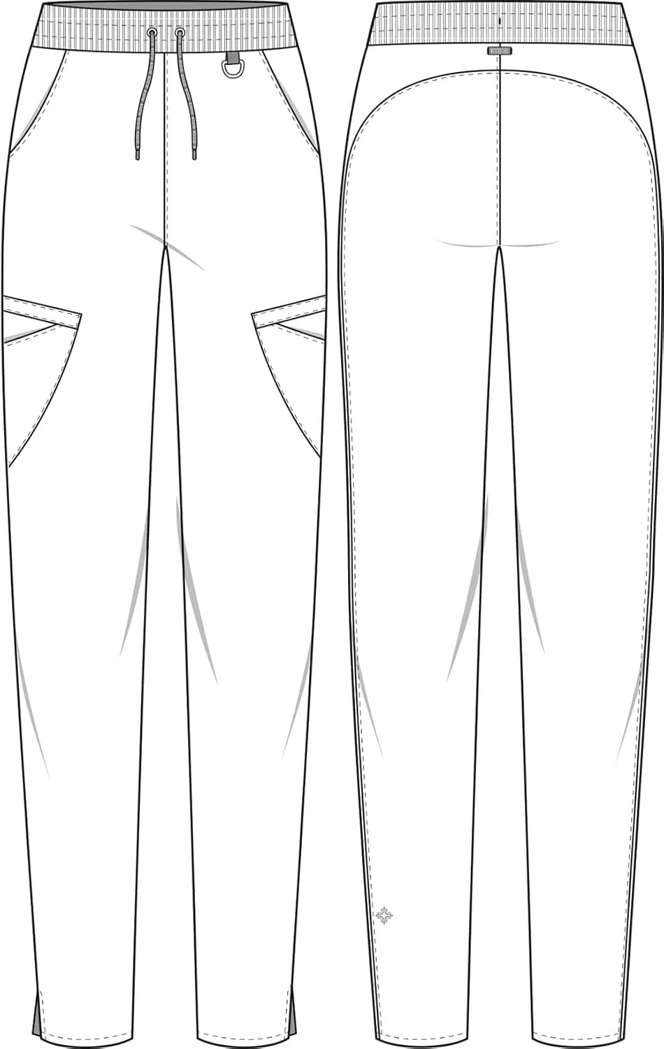Med Couture Scrub Pant for Women Mid Rise Drawstring Tapered Leg - Missy Fit Cargo Pant with Rib-Knit Waistband - MC101