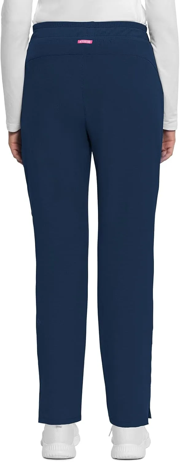 Med Couture Scrub Pant for Women Mid Rise Drawstring Tapered Leg - Missy Fit Cargo Pant with Rib-Knit Waistband - MC101