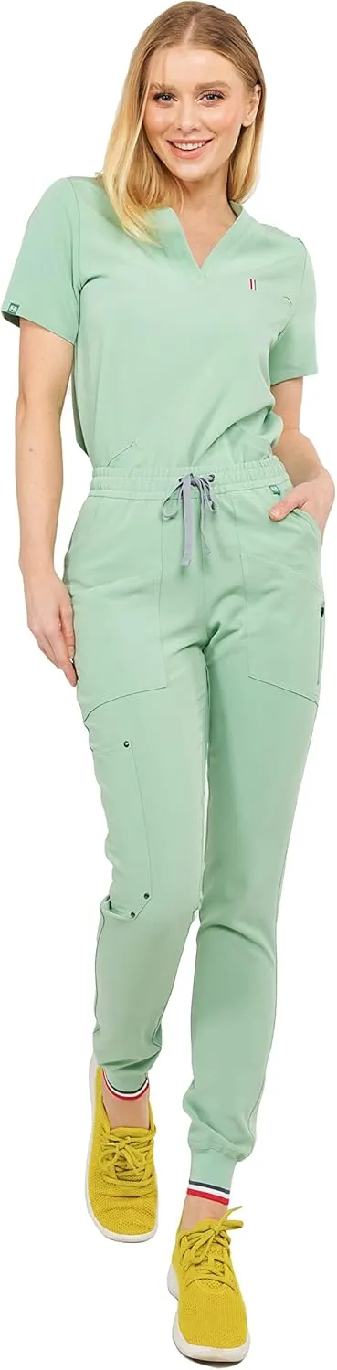 Mediclo Women's Medical Scrub Pants - Catalina Jogger 7 Pockets Eco Friendly Sustainable FYSEL Fabric Tapered Leg Workwear