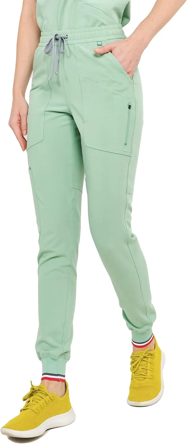 Mediclo Women's Medical Scrub Pants - Catalina Jogger 7 Pockets Eco Friendly Sustainable FYSEL Fabric Tapered Leg Workwear
