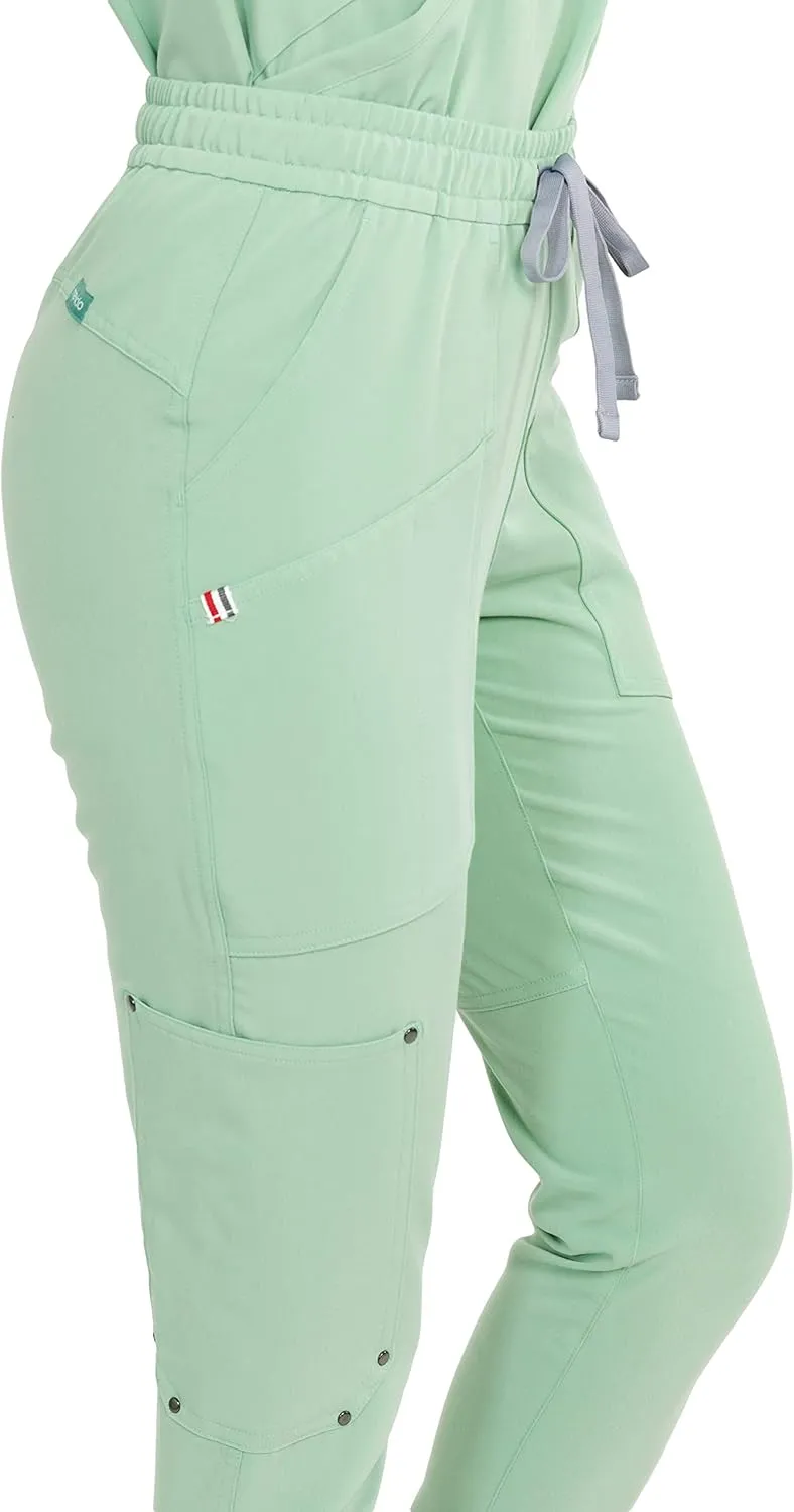 Mediclo Women's Medical Scrub Pants - Catalina Jogger 7 Pockets Eco Friendly Sustainable FYSEL Fabric Tapered Leg Workwear