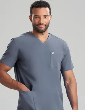 Mens 3-Pocket V-Neck Scrub Top