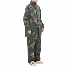 Men's Camo Print 2-Piece Rain Suit with Hood L