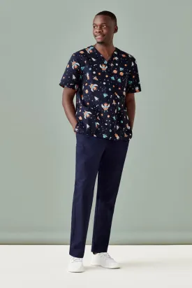 Men's Printed Space Party Scrub Top CST148MS