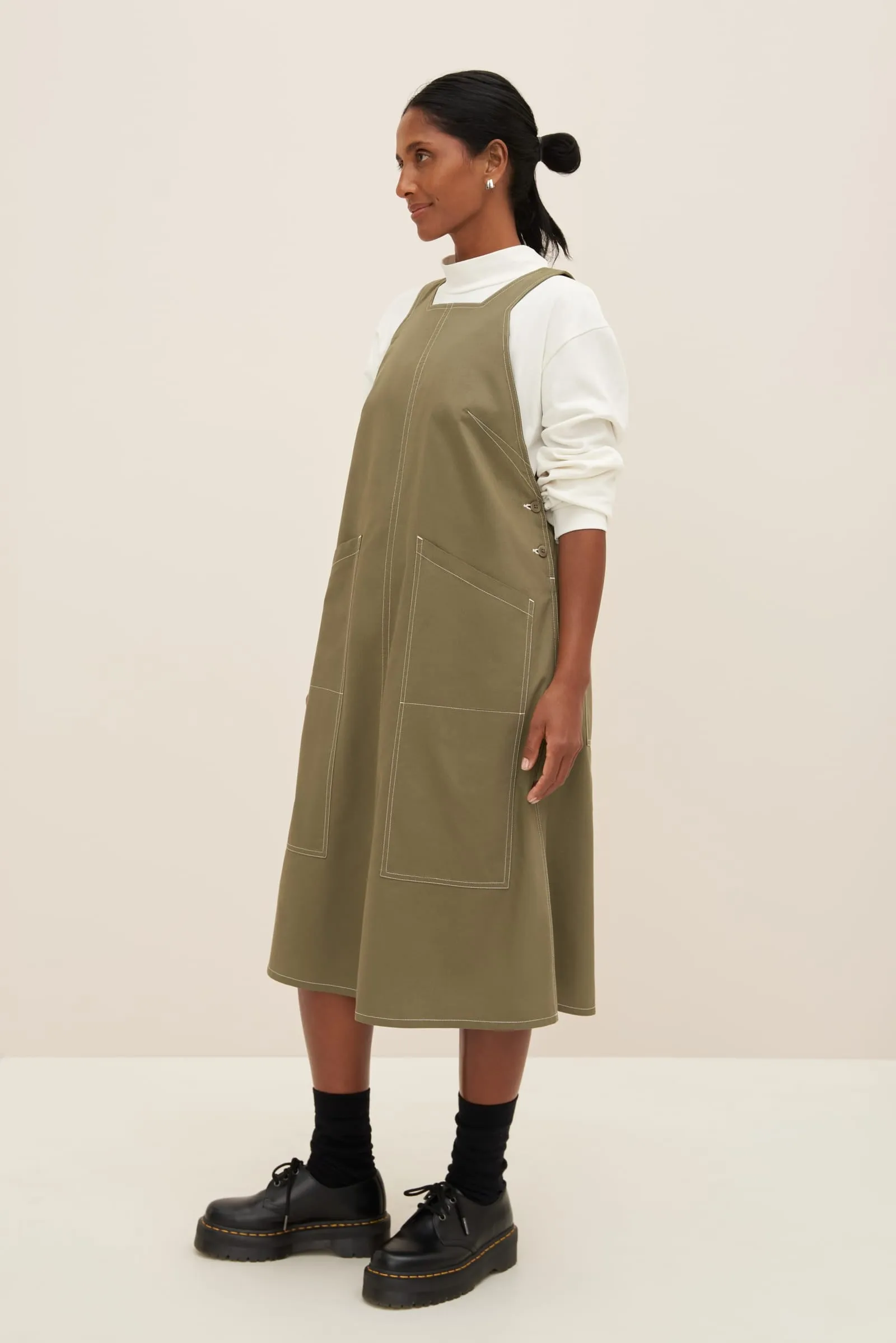 Mirror Apron Dress - Vetiver