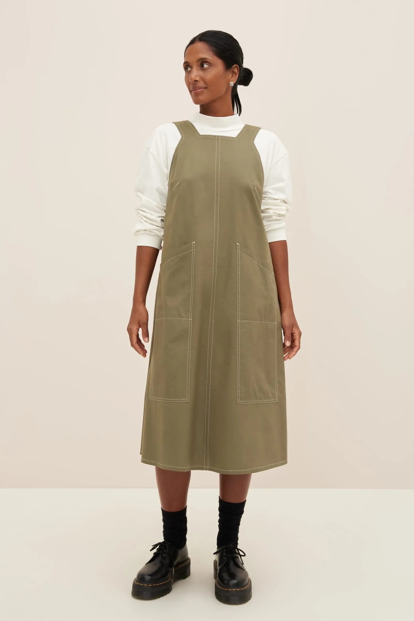 Mirror Apron Dress - Vetiver