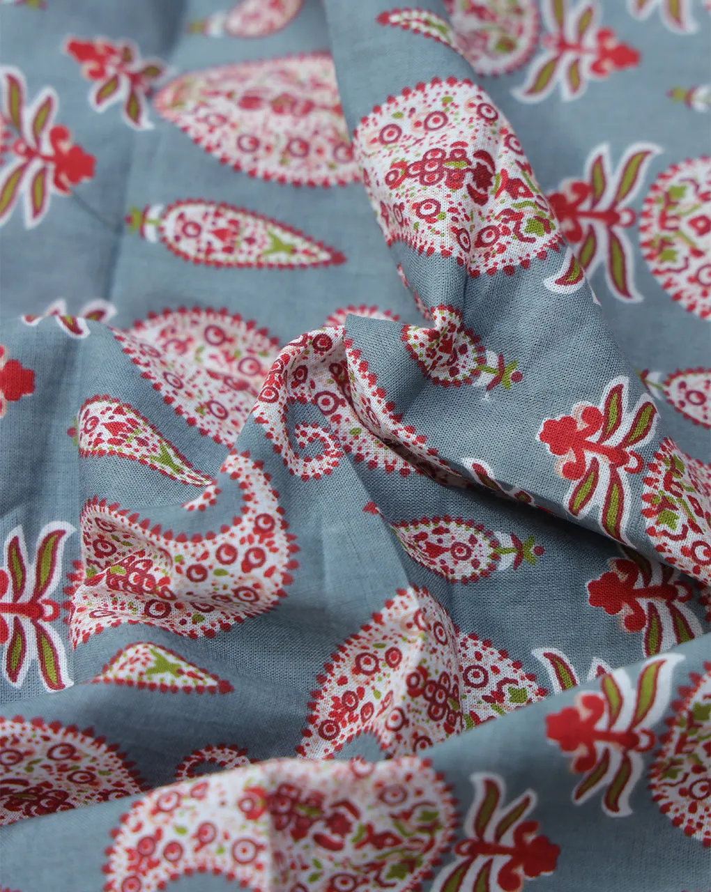 MULTICOLOR PAISLEY DESIGN COTTON PRINTED FABRIC