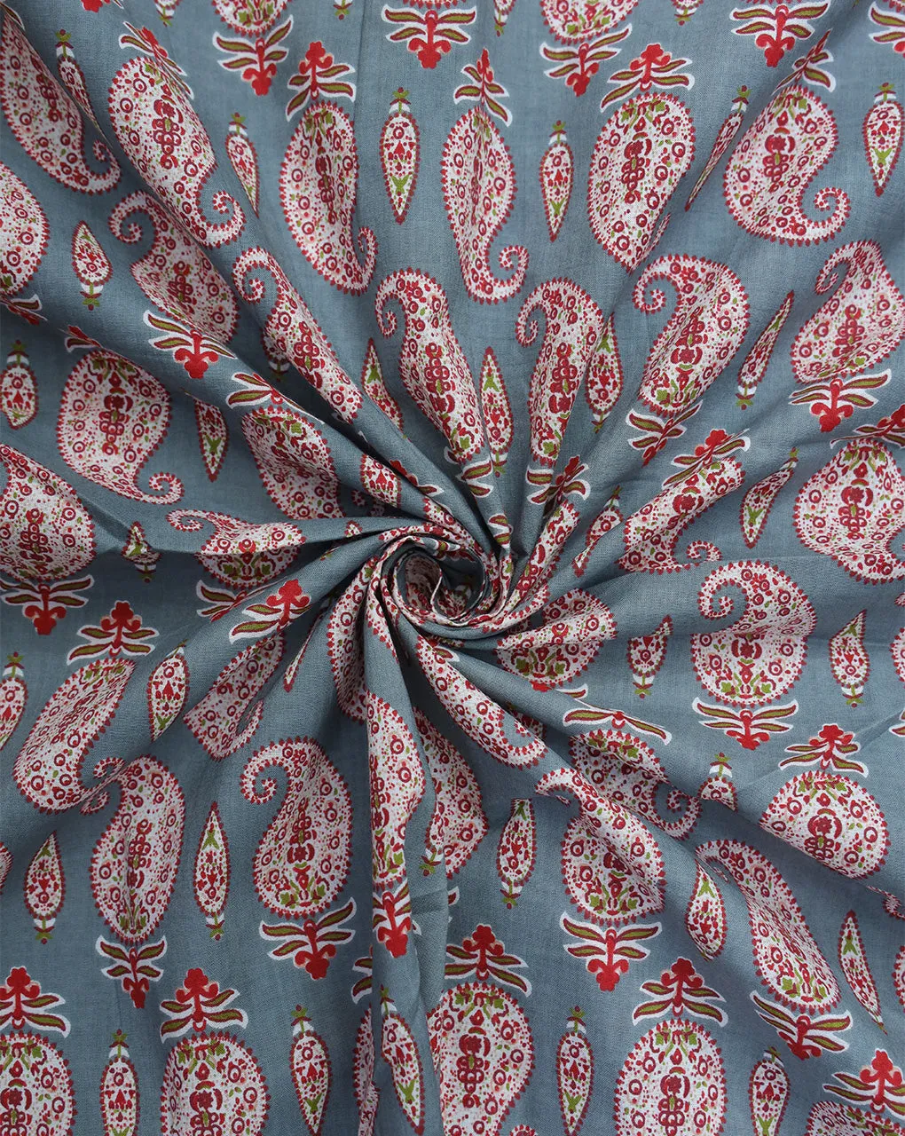 MULTICOLOR PAISLEY DESIGN COTTON PRINTED FABRIC