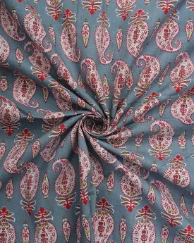 MULTICOLOR PAISLEY DESIGN COTTON PRINTED FABRIC