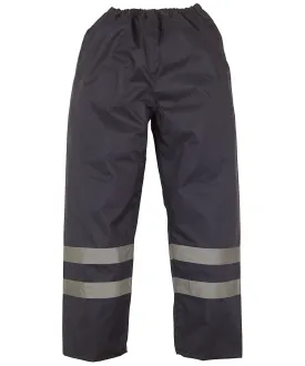 Navy - Hi-vis waterproof overtrousers (HVS461)