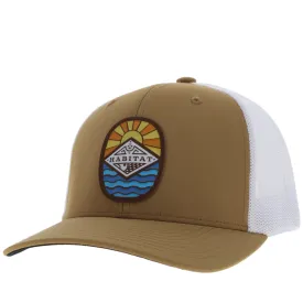 "Habitat" Hat Tan/White w/Multi Color Patch