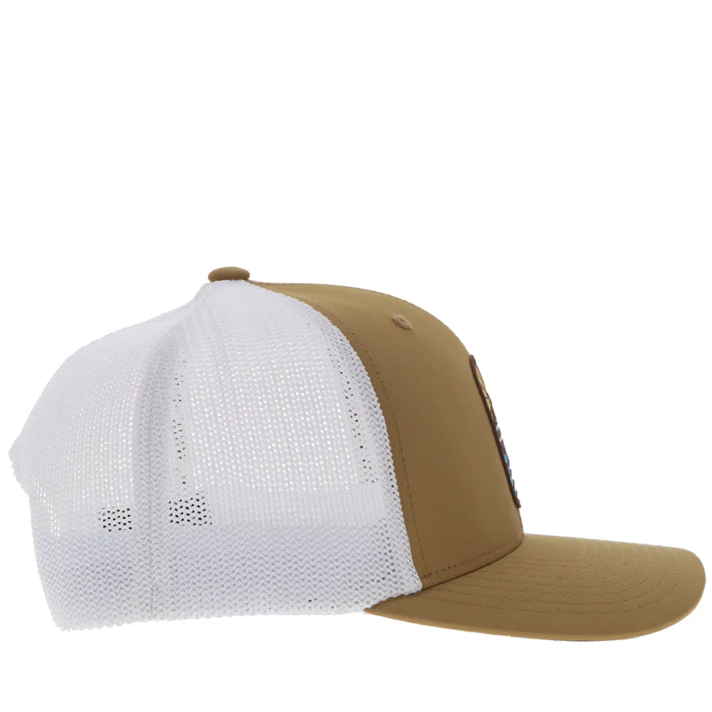 "Habitat" Hat Tan/White w/Multi Color Patch