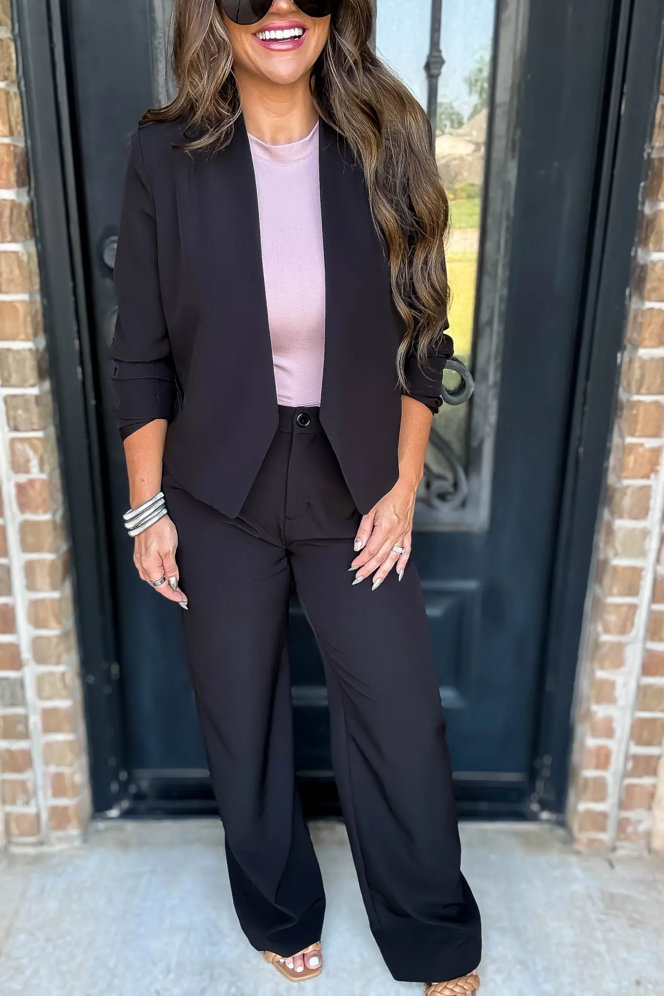 State Of Mind Black Full-Length Vertigo Blazer Pants
