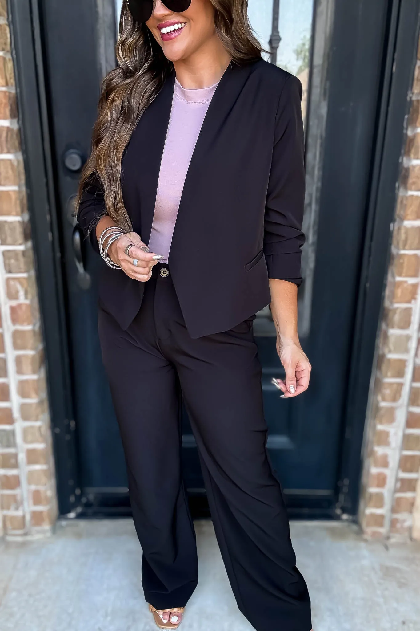 State Of Mind Black Full-Length Vertigo Blazer Pants