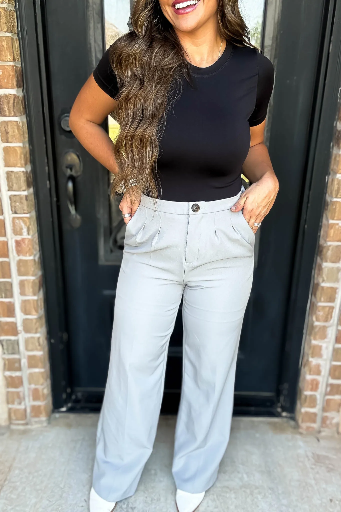State Of Mind Grey Stone Full-Length Vertigo Blazer Pants