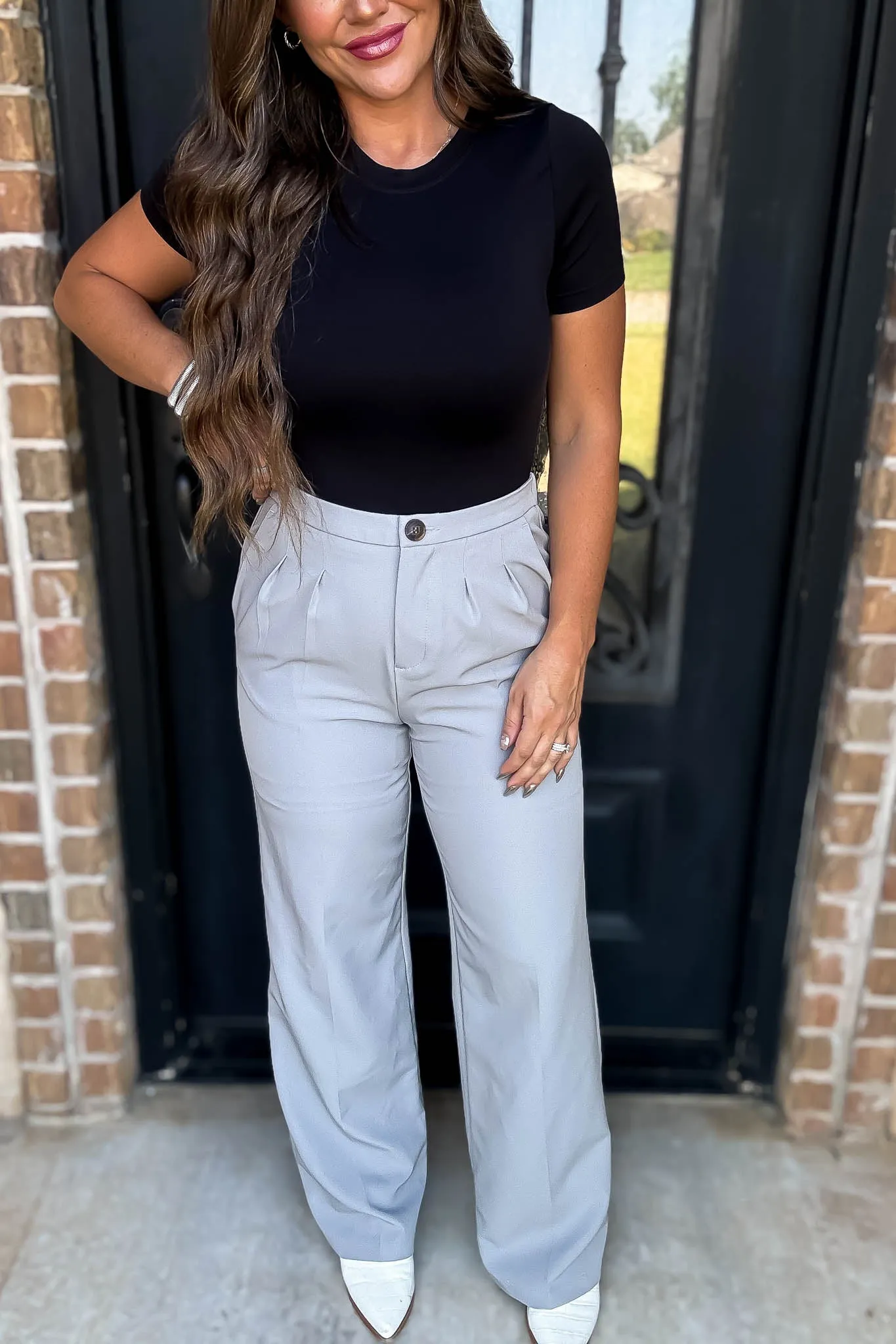 State Of Mind Grey Stone Full-Length Vertigo Blazer Pants