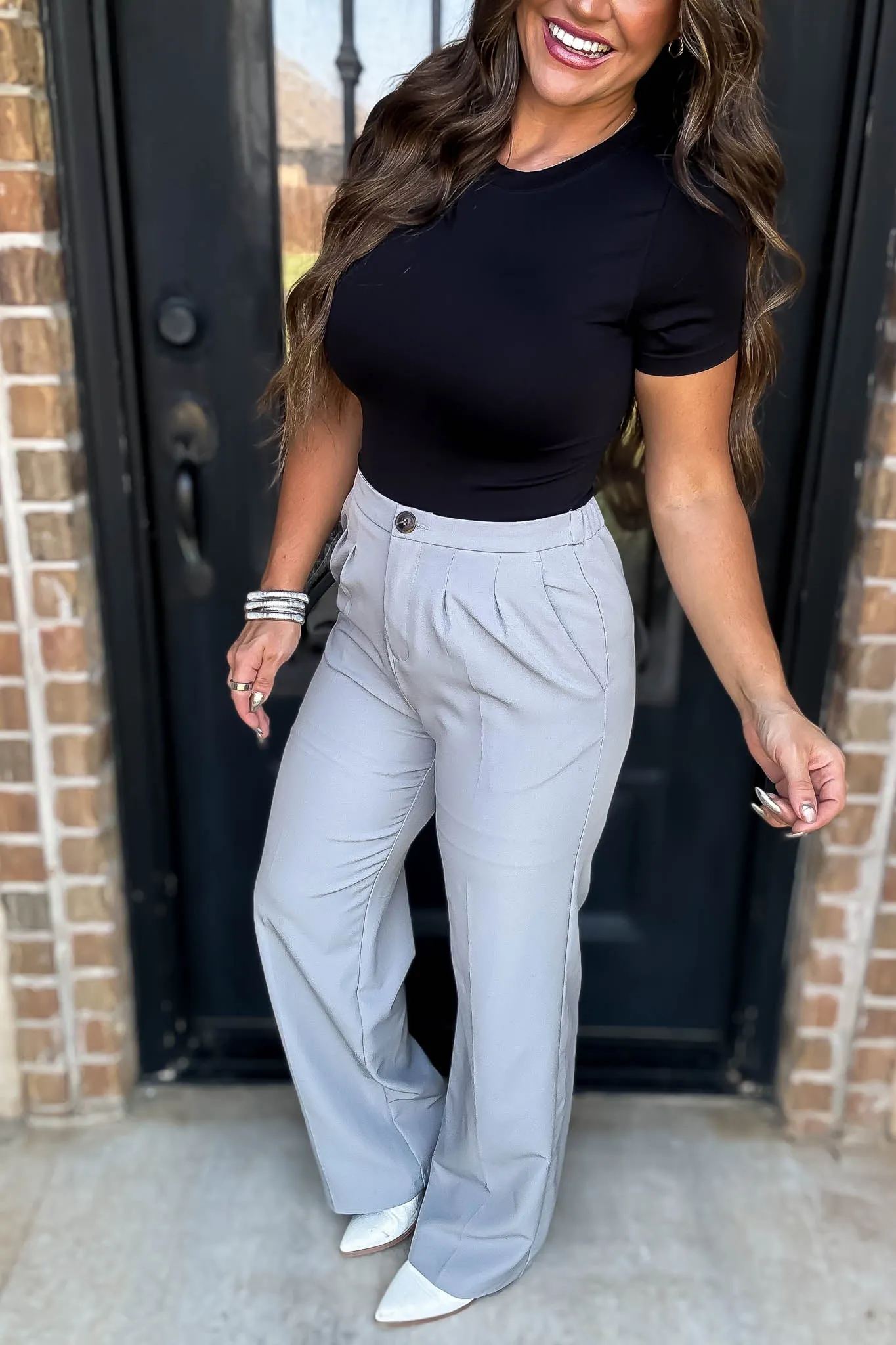 State Of Mind Grey Stone Full-Length Vertigo Blazer Pants