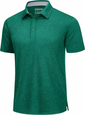 TACVASEN Men's Golf Shirts Short Sleeve Quick Dry Polo Shirts Moisture Wicking Casual Business Sports Breathable Polo