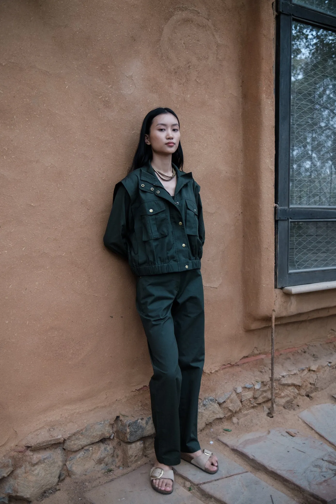 The Terra Tribe Deep Green Sandra Straight Pants