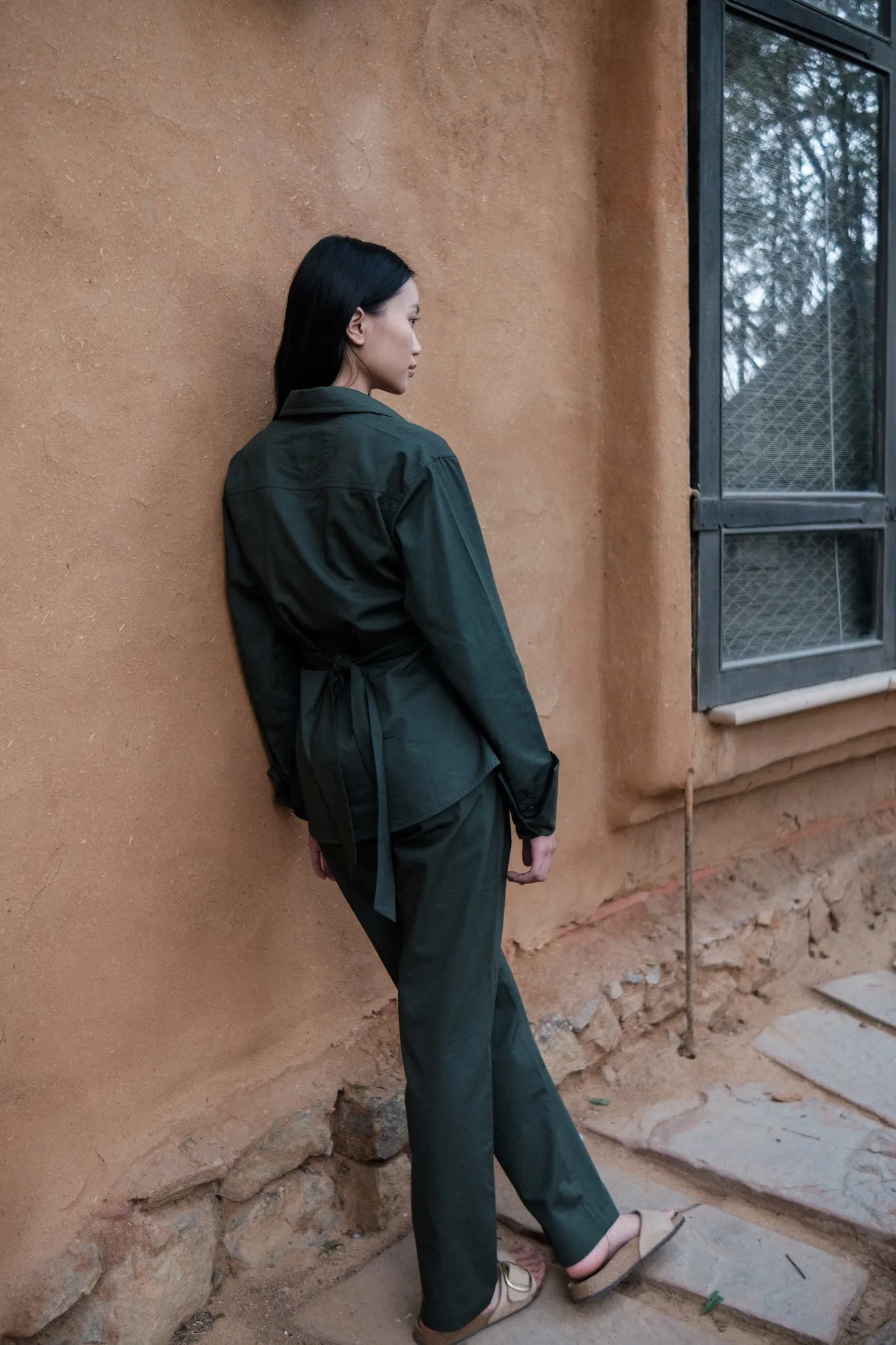 The Terra Tribe Deep Green Sandra Straight Pants
