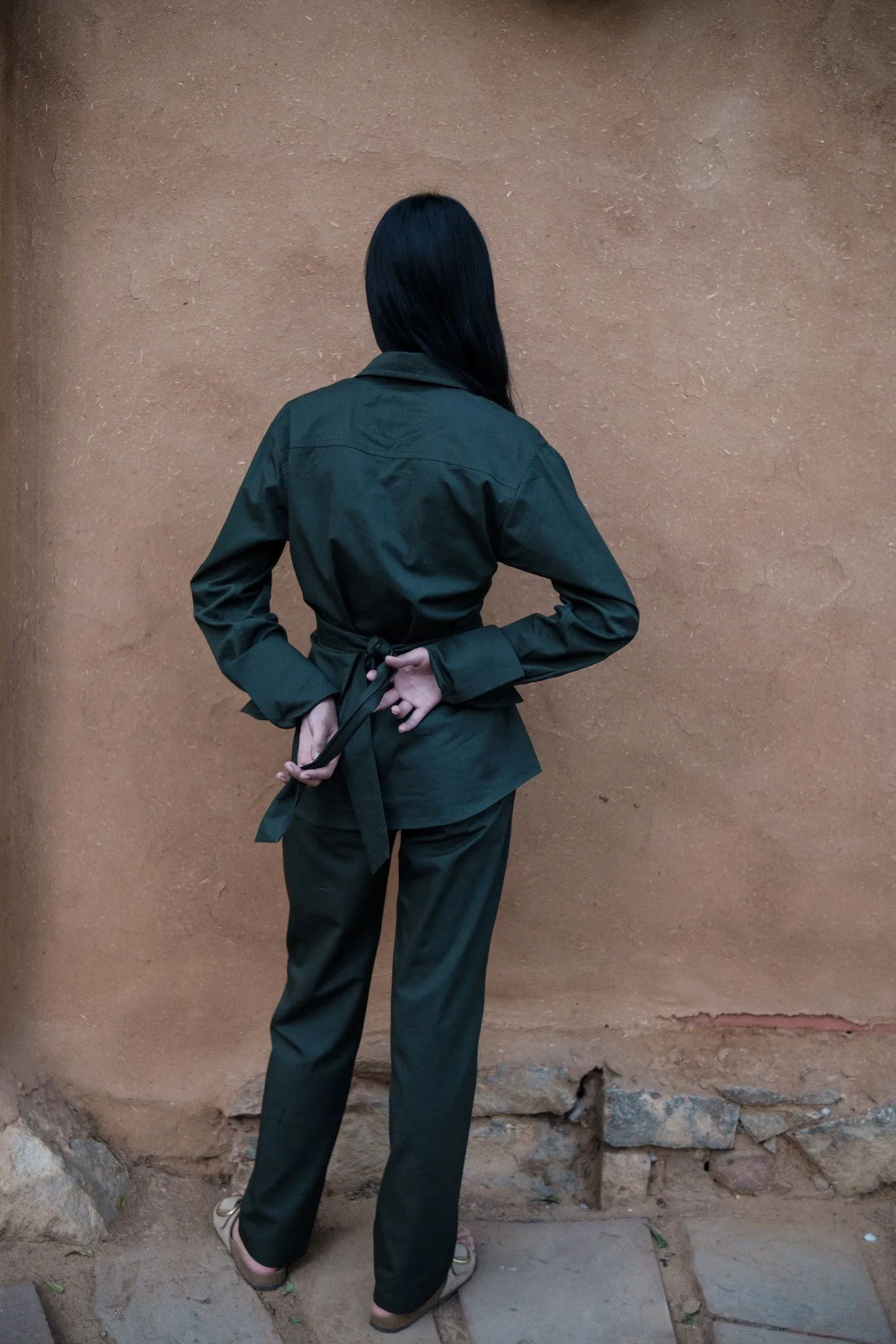 The Terra Tribe Deep Green Sandra Straight Pants