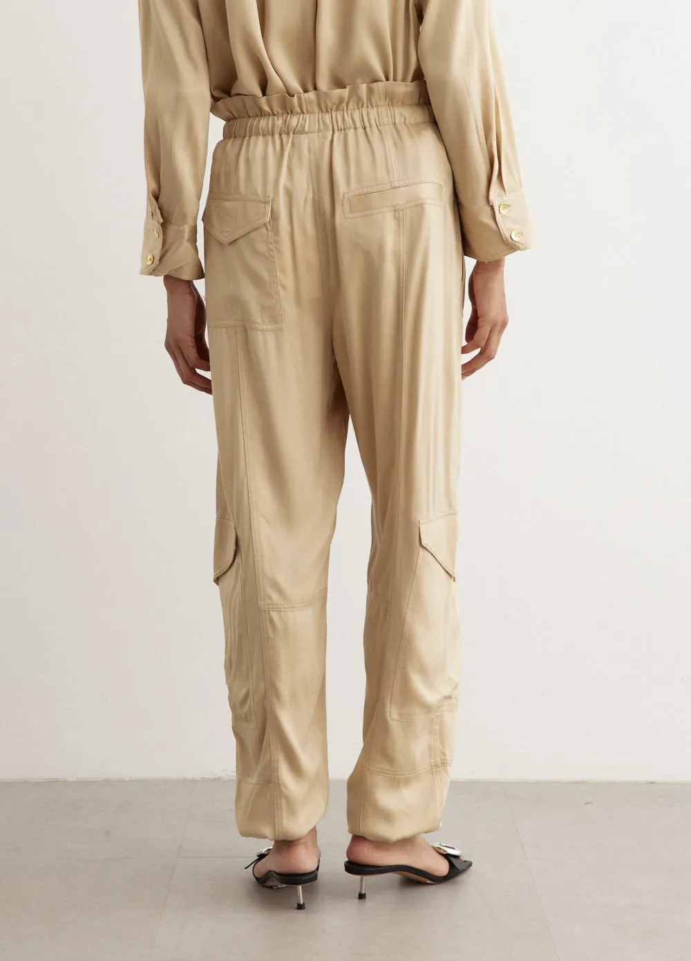 Washed Satin Pocket Pants