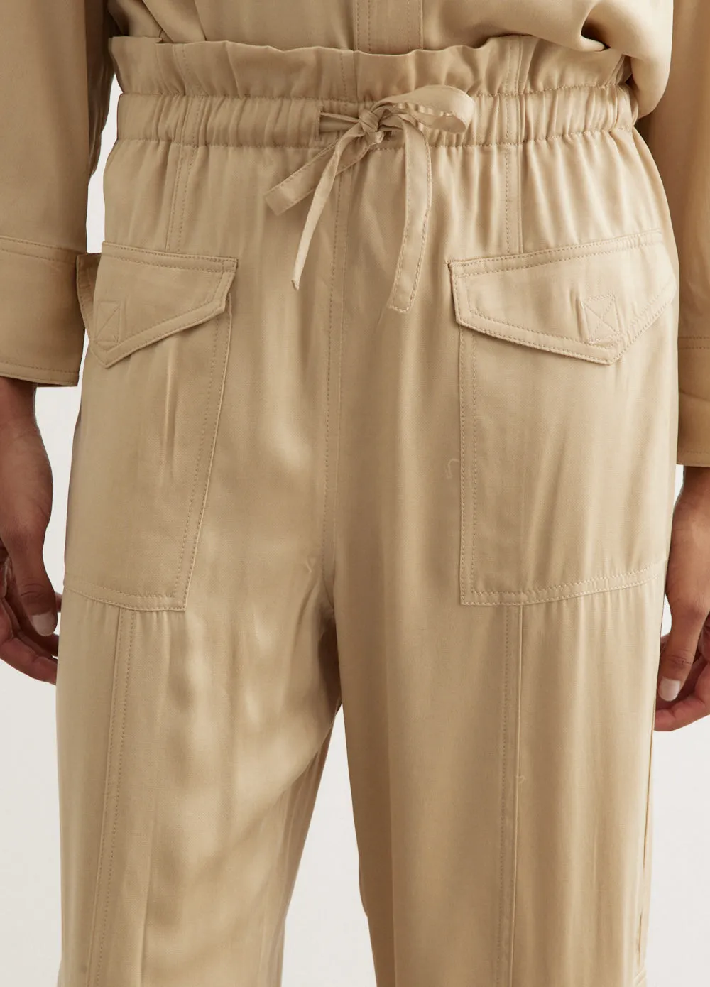 Washed Satin Pocket Pants