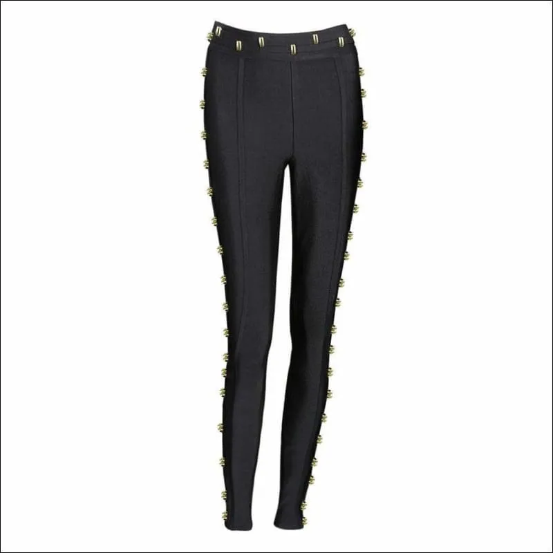 Winnal New Fashion Women Casual Bandage Skinny Pants High Waist Stretch Pencil Trousers