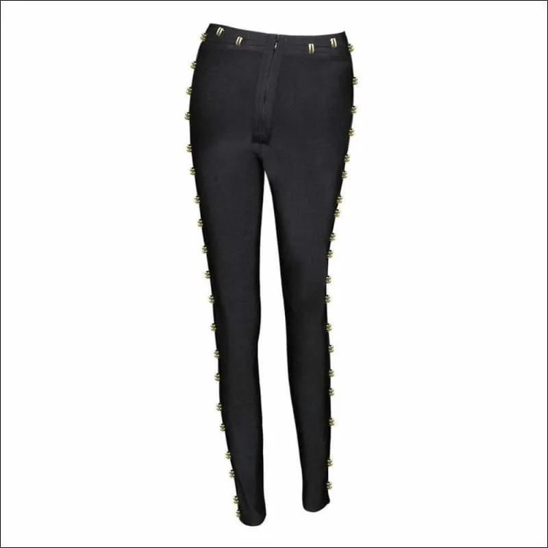 Winnal New Fashion Women Casual Bandage Skinny Pants High Waist Stretch Pencil Trousers