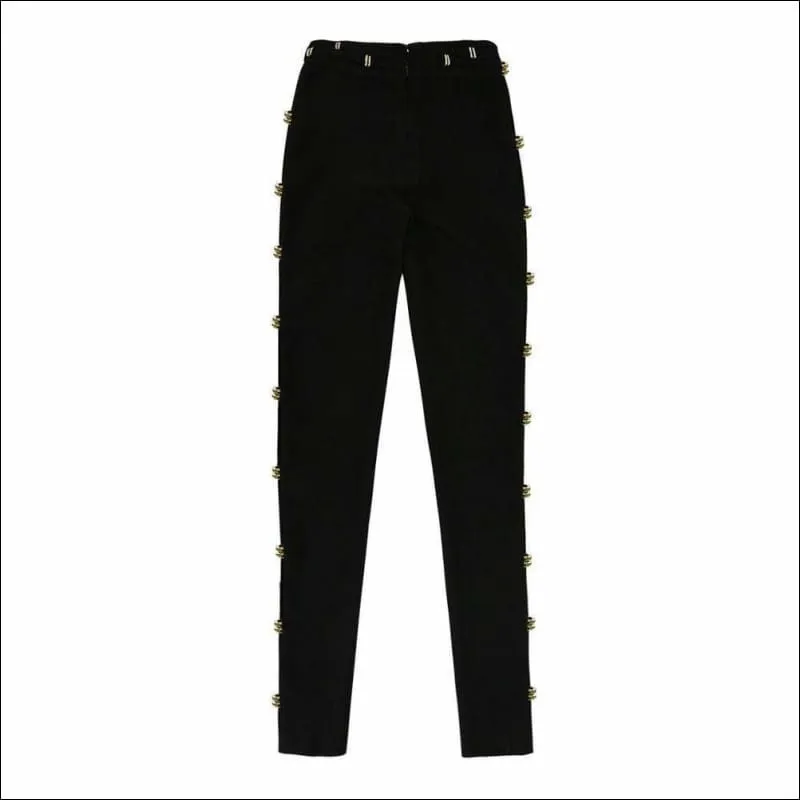 Winnal New Fashion Women Casual Bandage Skinny Pants High Waist Stretch Pencil Trousers