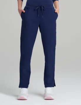 Womens 9-Pocket Straight Leg Scrub Pants - Navy