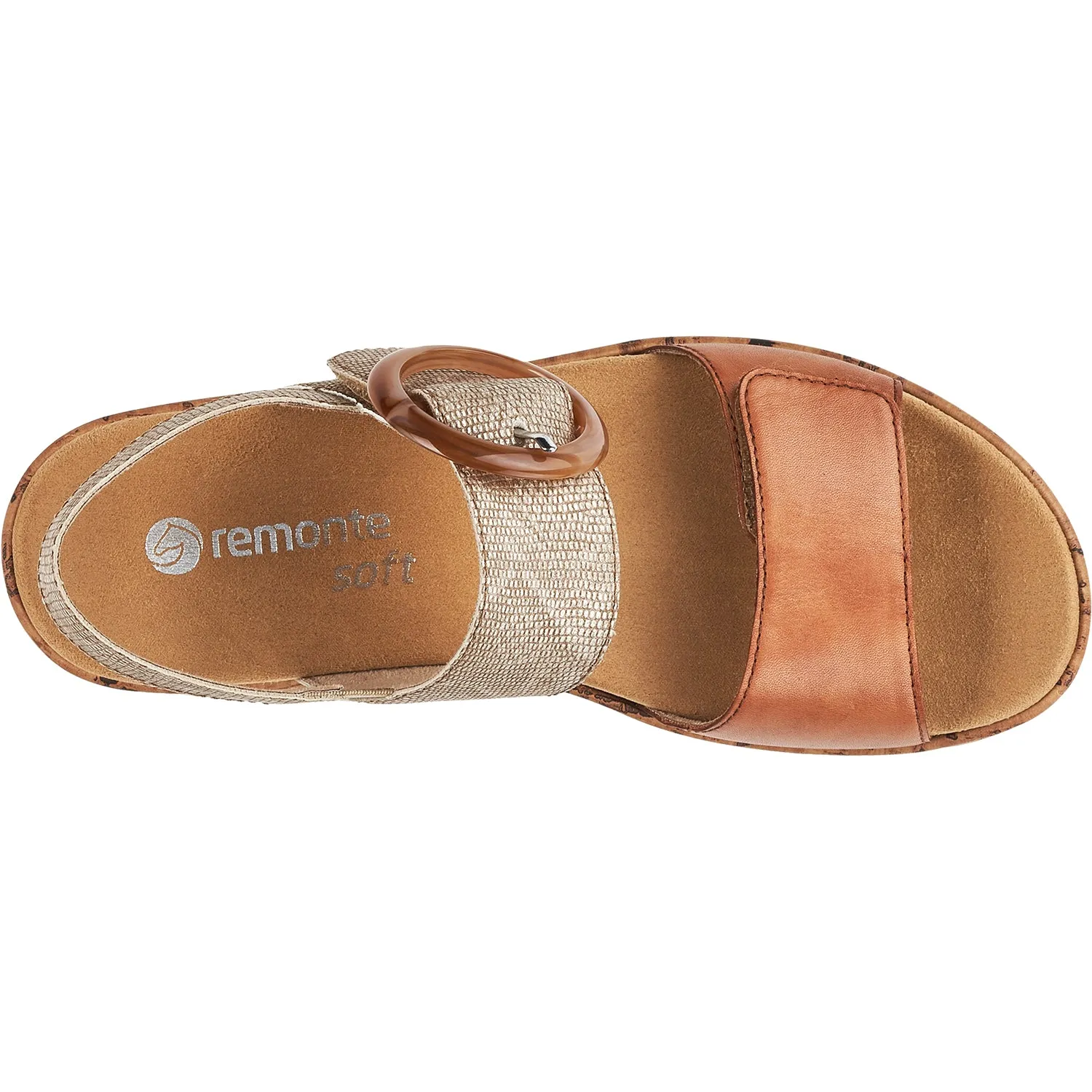 Women's Remonte R6853-90 Jocelyn 53 Noccia/Taupe Metallic Leather